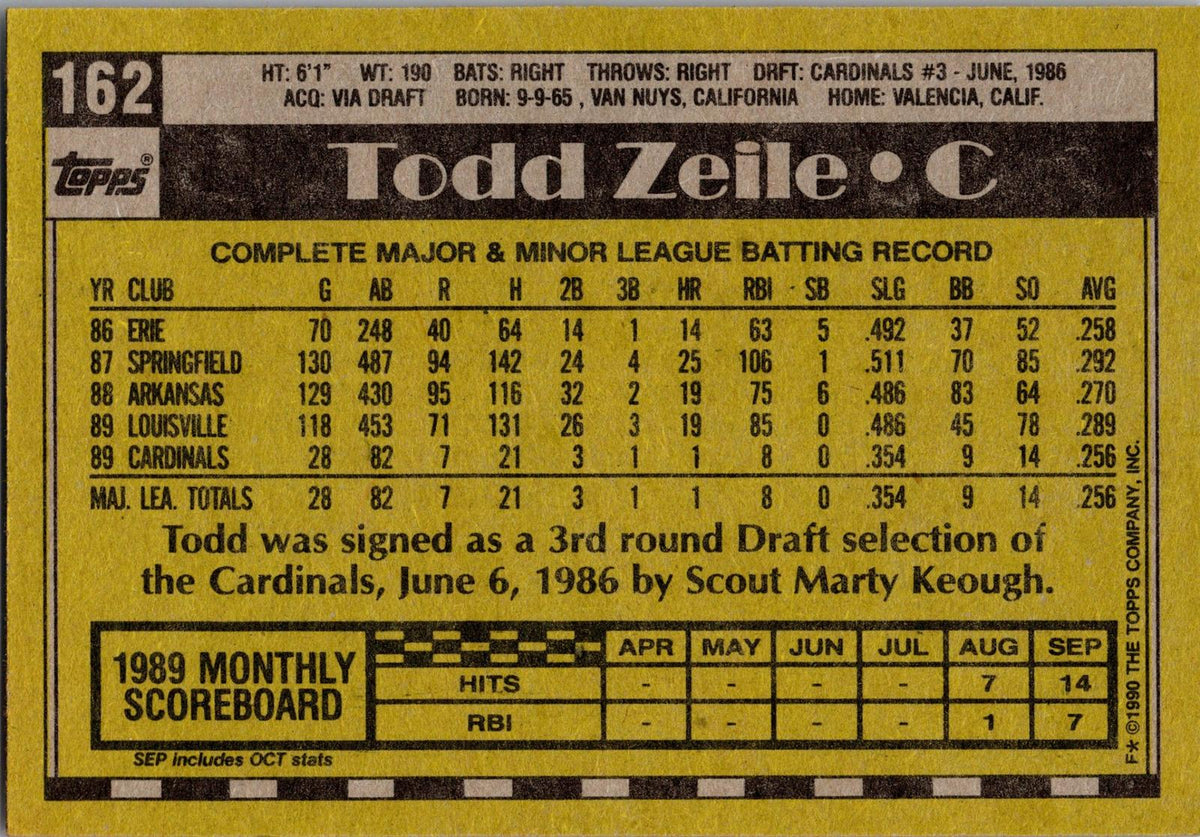 1990 Topps #162 Todd Zeile