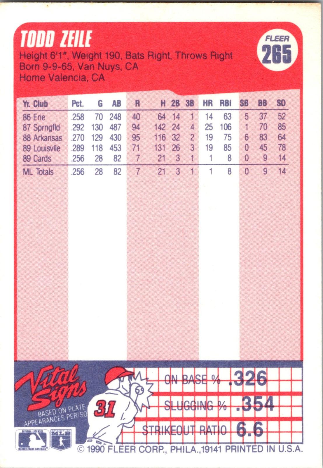 1990 Fleer #265 Todd Zeile