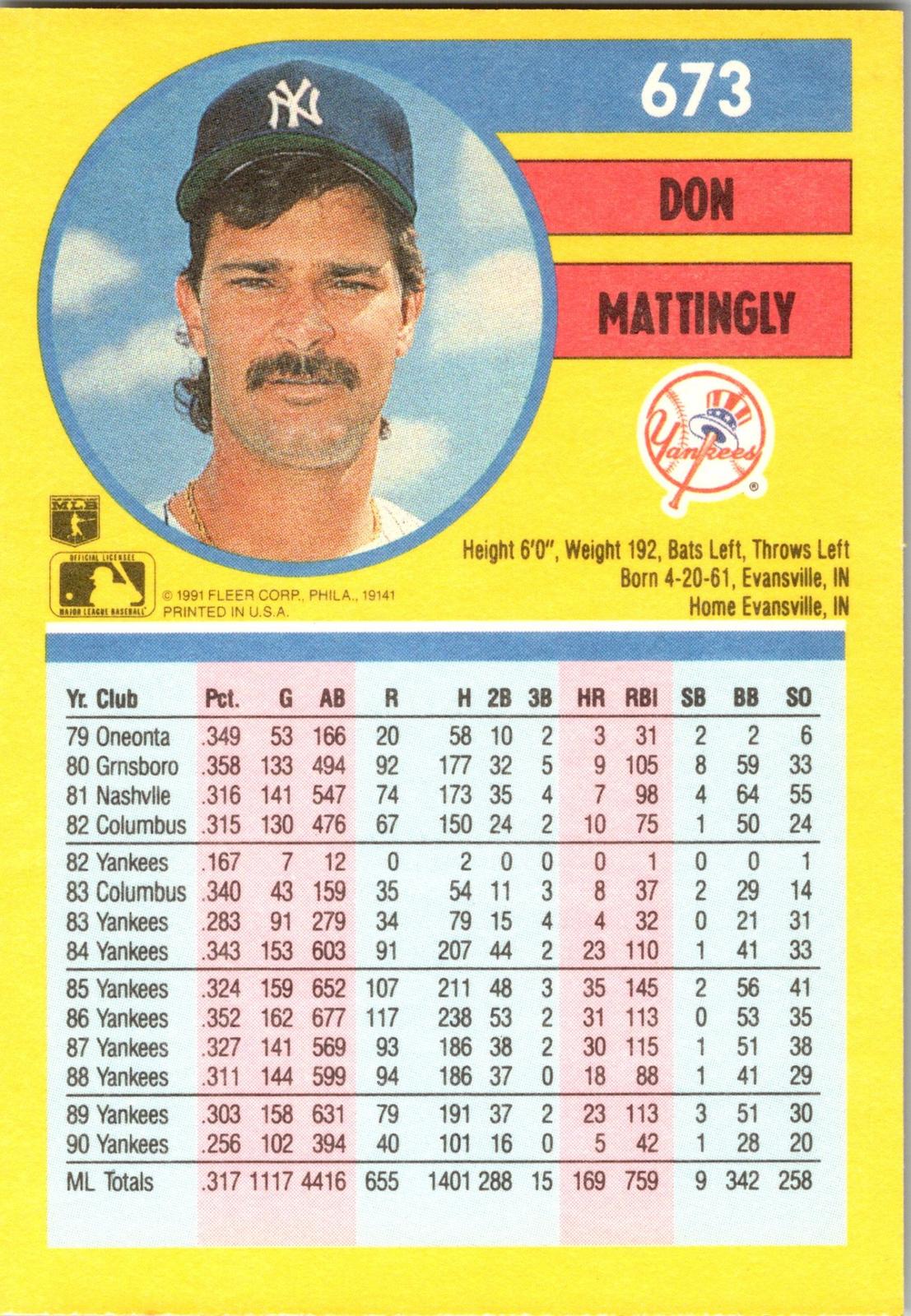 1991 Fleer #673 Don Mattingly