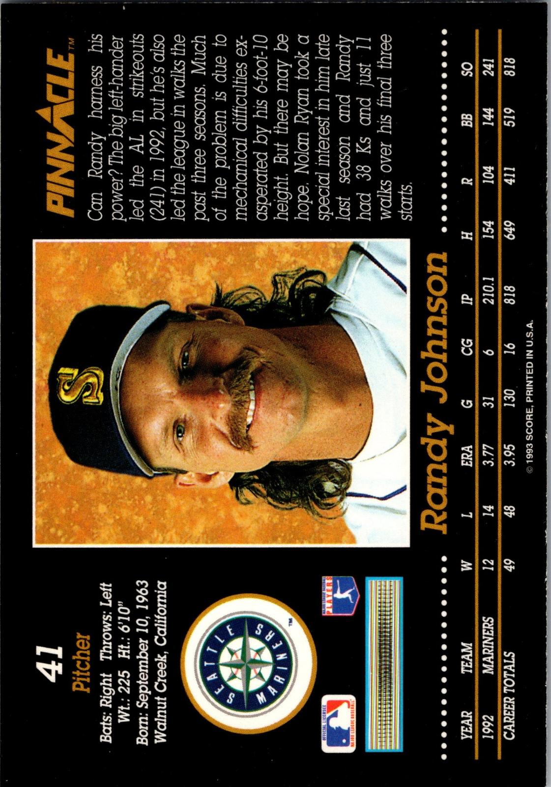 1993 Pinnacle #41 Randy Johnson