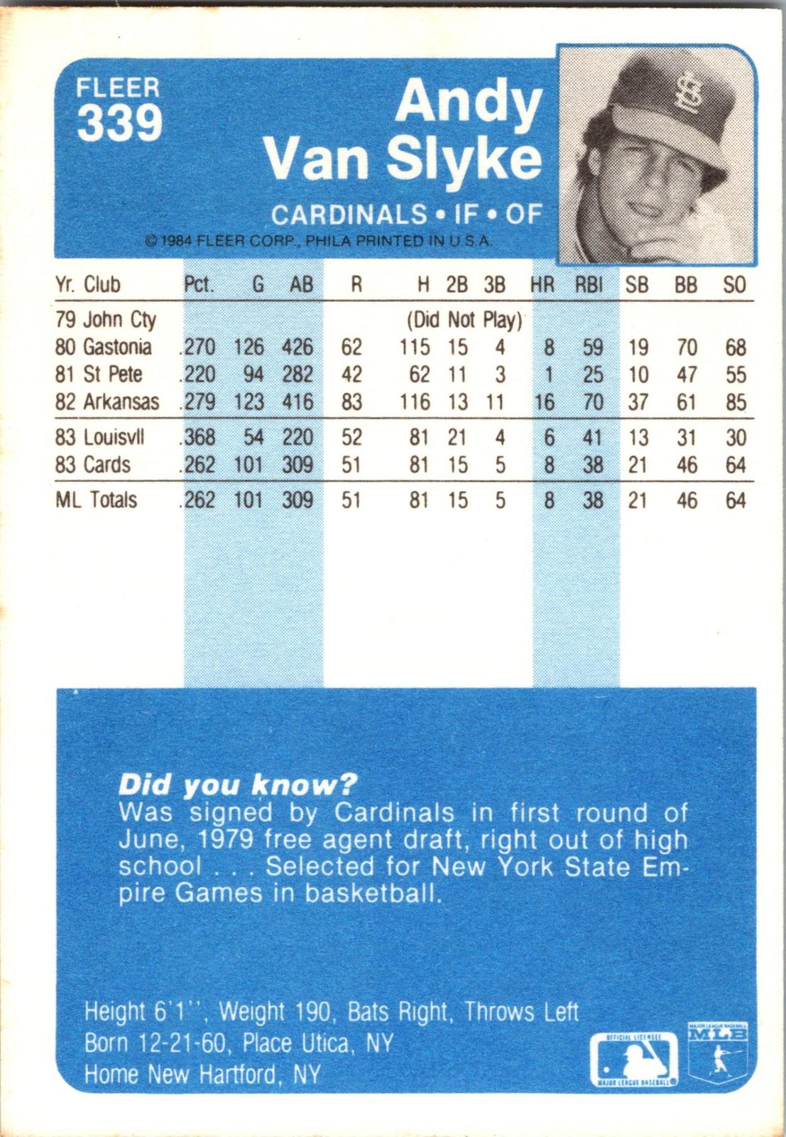 1984 Fleer #339 Andy Van Slyke