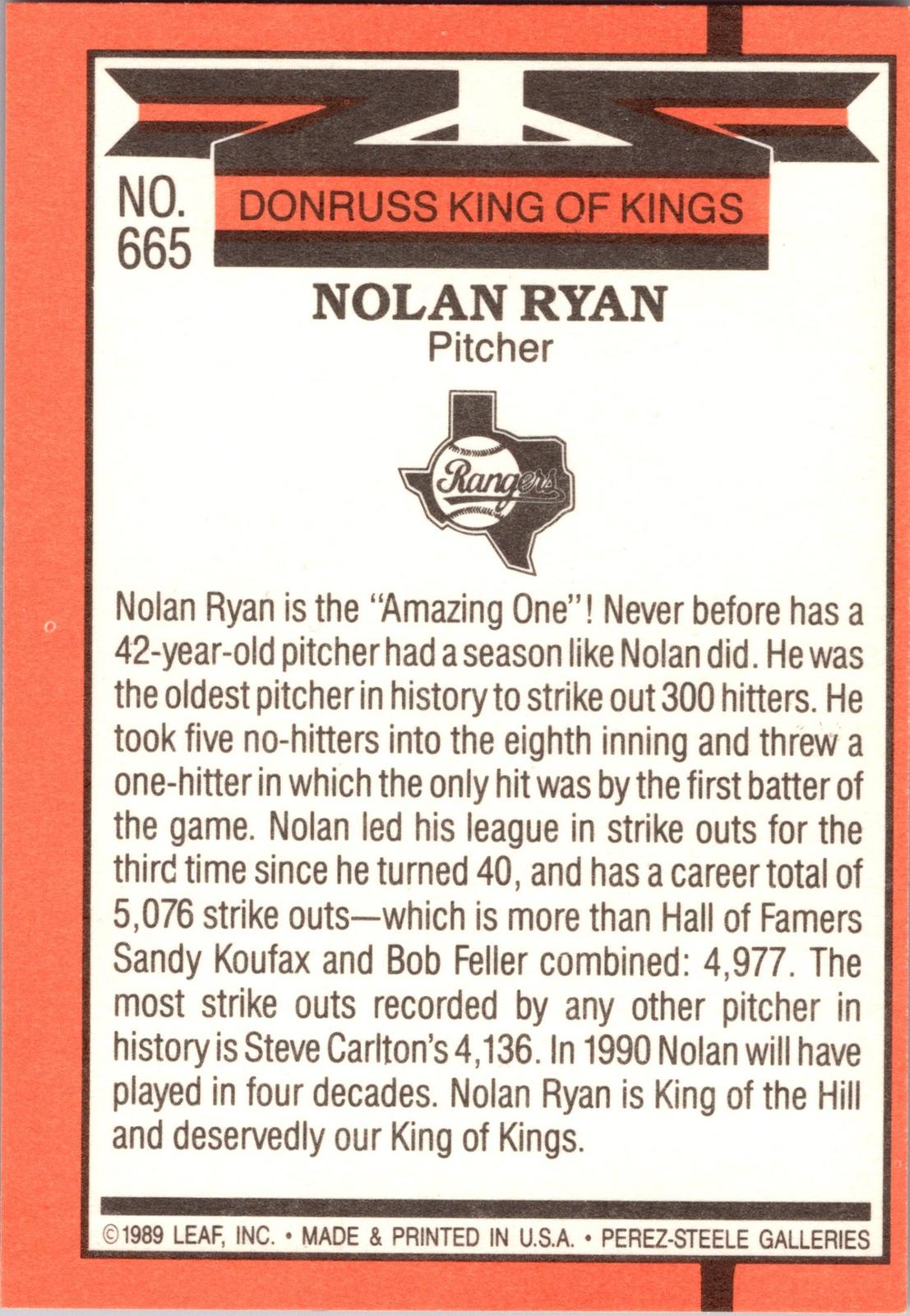 1988 Donruss #665 Nolan Ryan