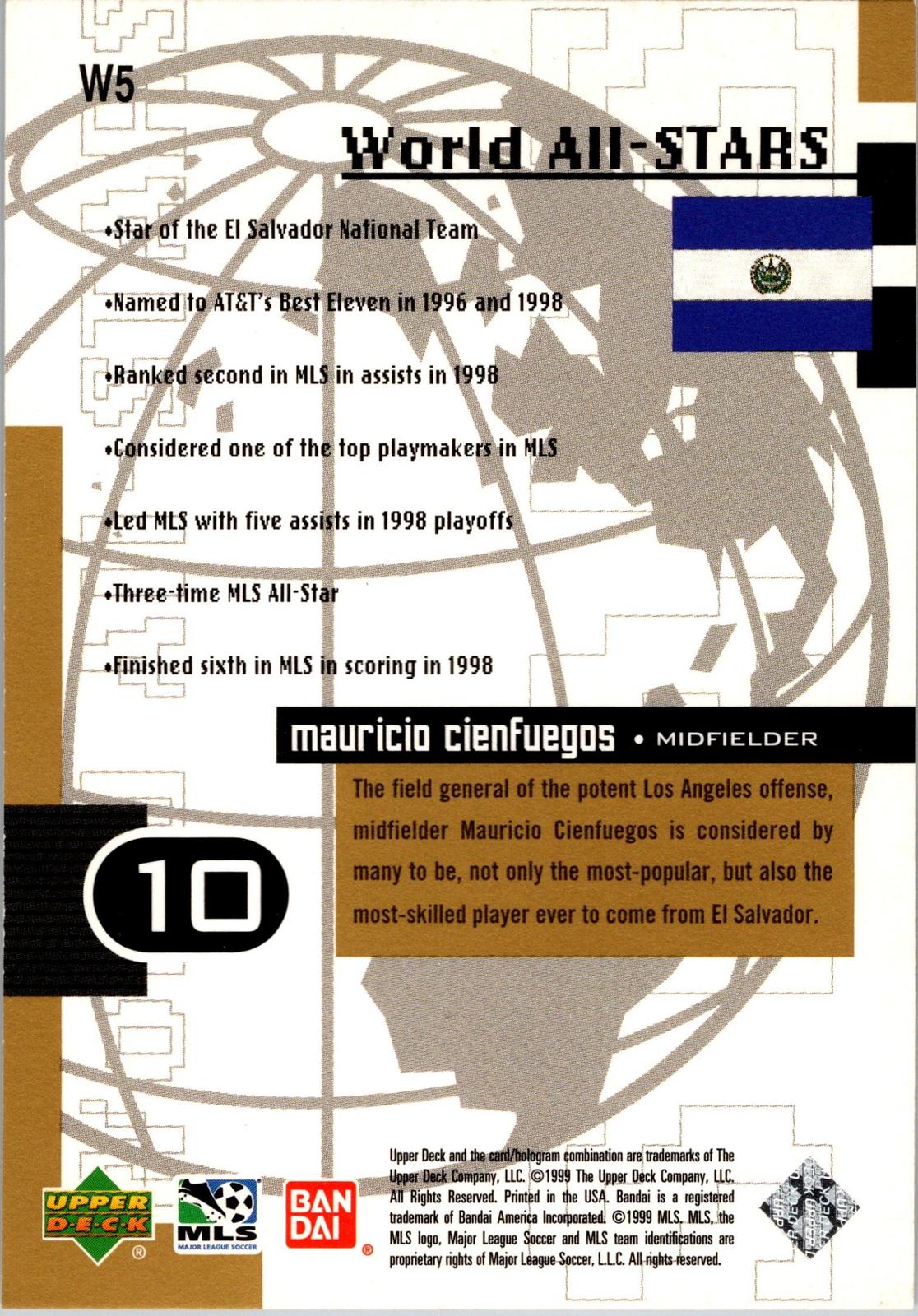 1999 Upper Deck MLS #W5 Mauricio Cienfuegos World Stars