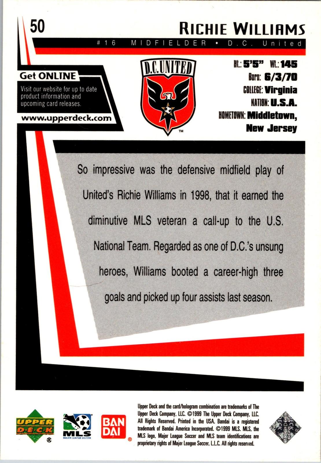 1999 Upper Deck MLS #50 Richie Williams