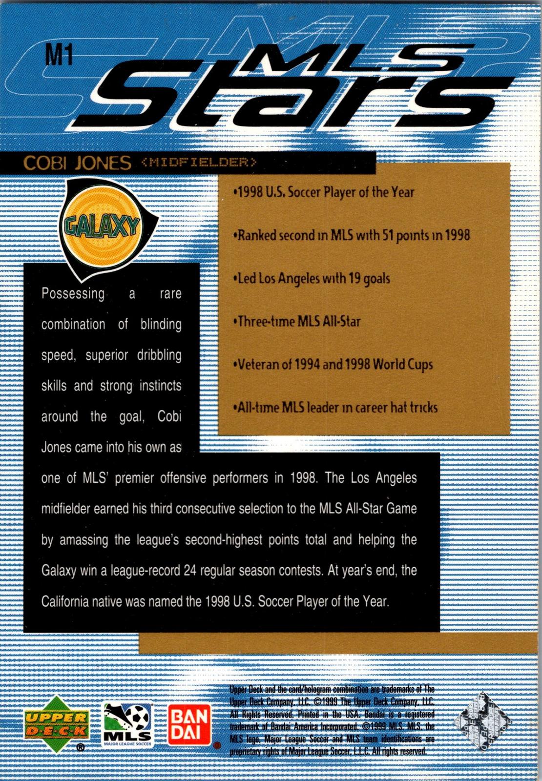 1999 Upper Deck MLS #M1 Cobi Jones MLS Stars