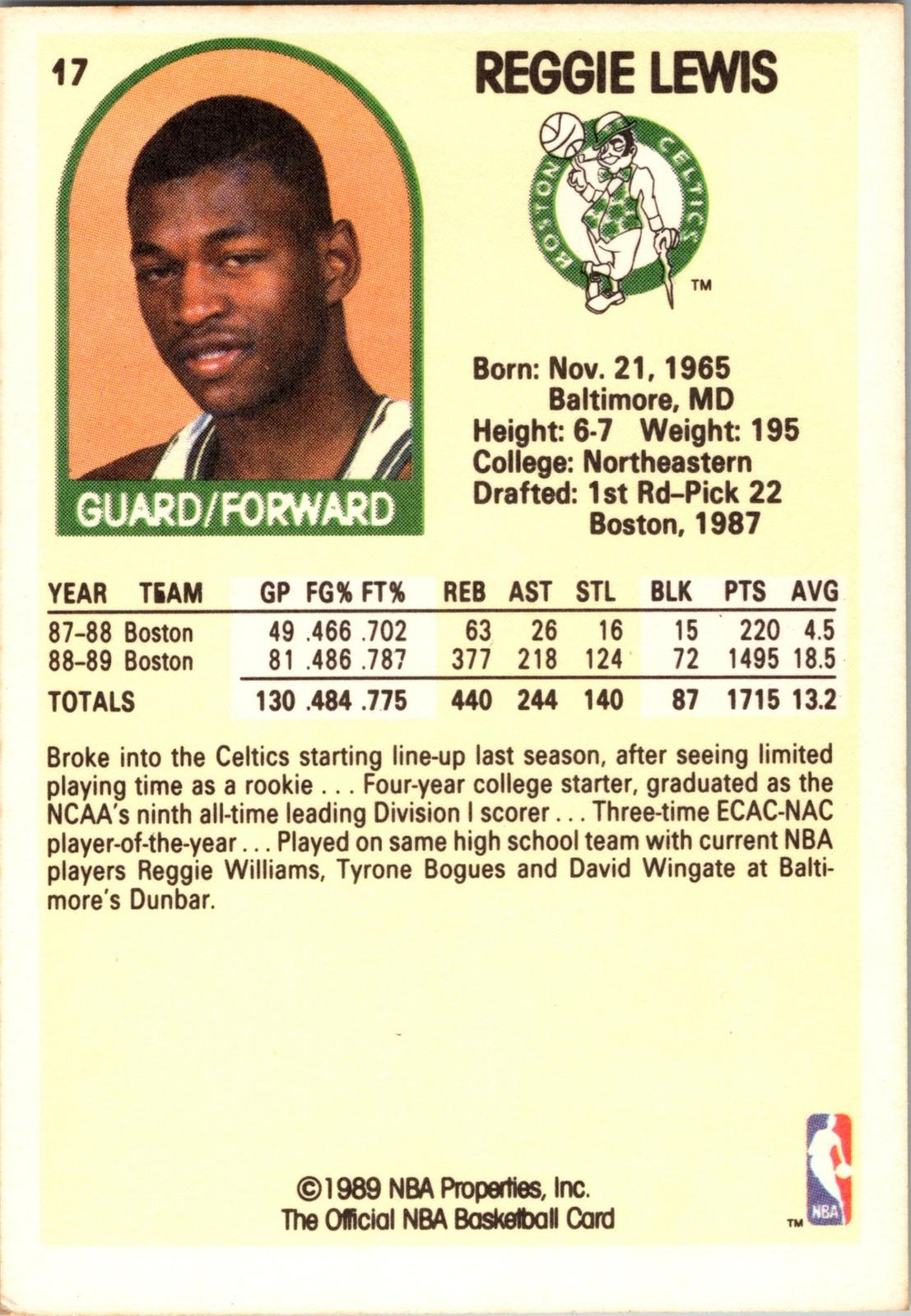 1989-90 Hoops Superstars #5 Reggie Lewis