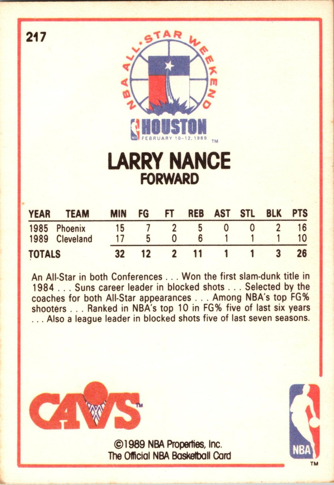 1989-90 Hoops #217 Larry Nance