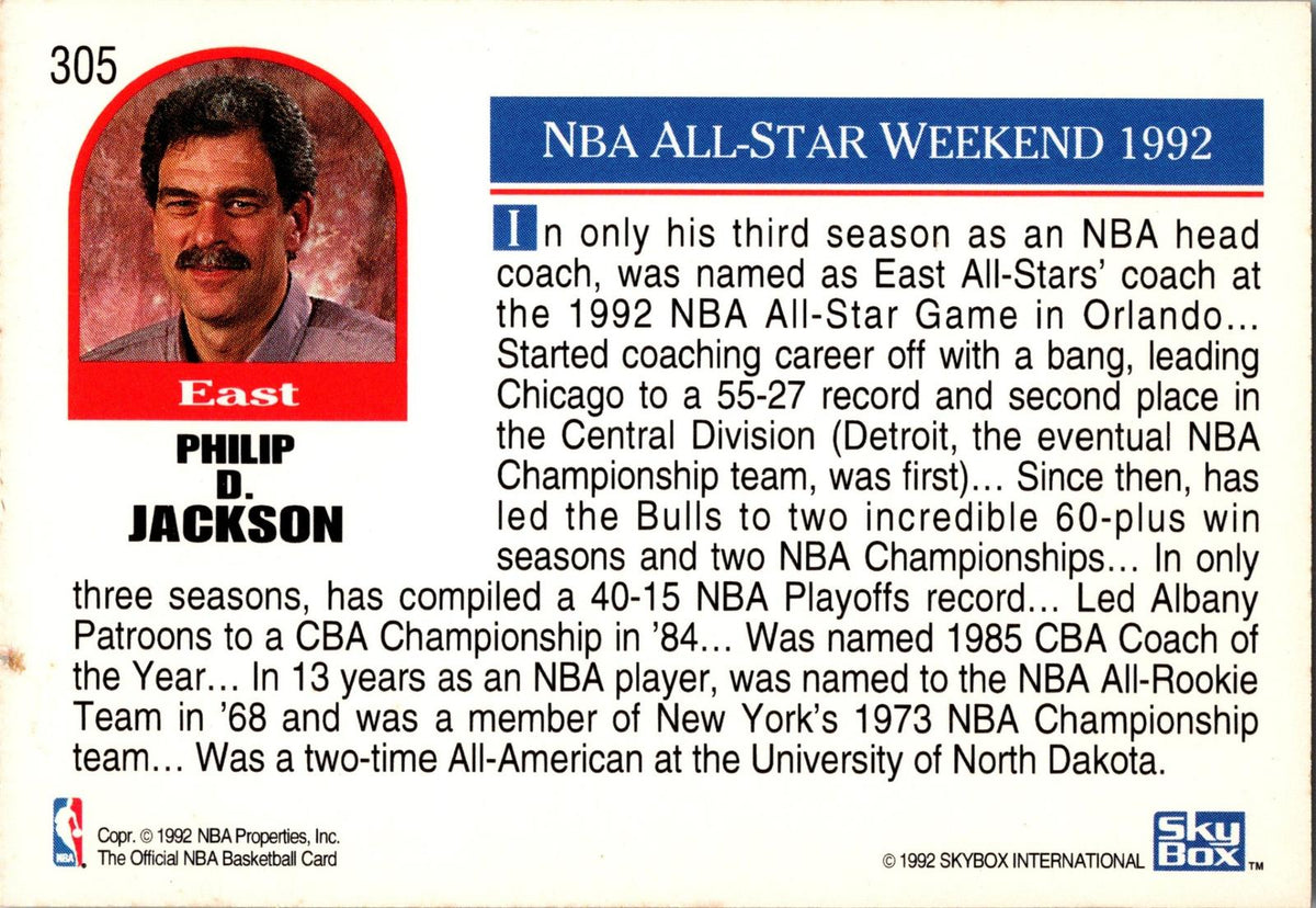 1992-93 Hoops #305 Phil Jackson