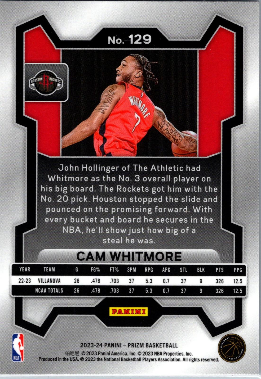 2023-24 Panini Prizm #129 Cam Whitmore