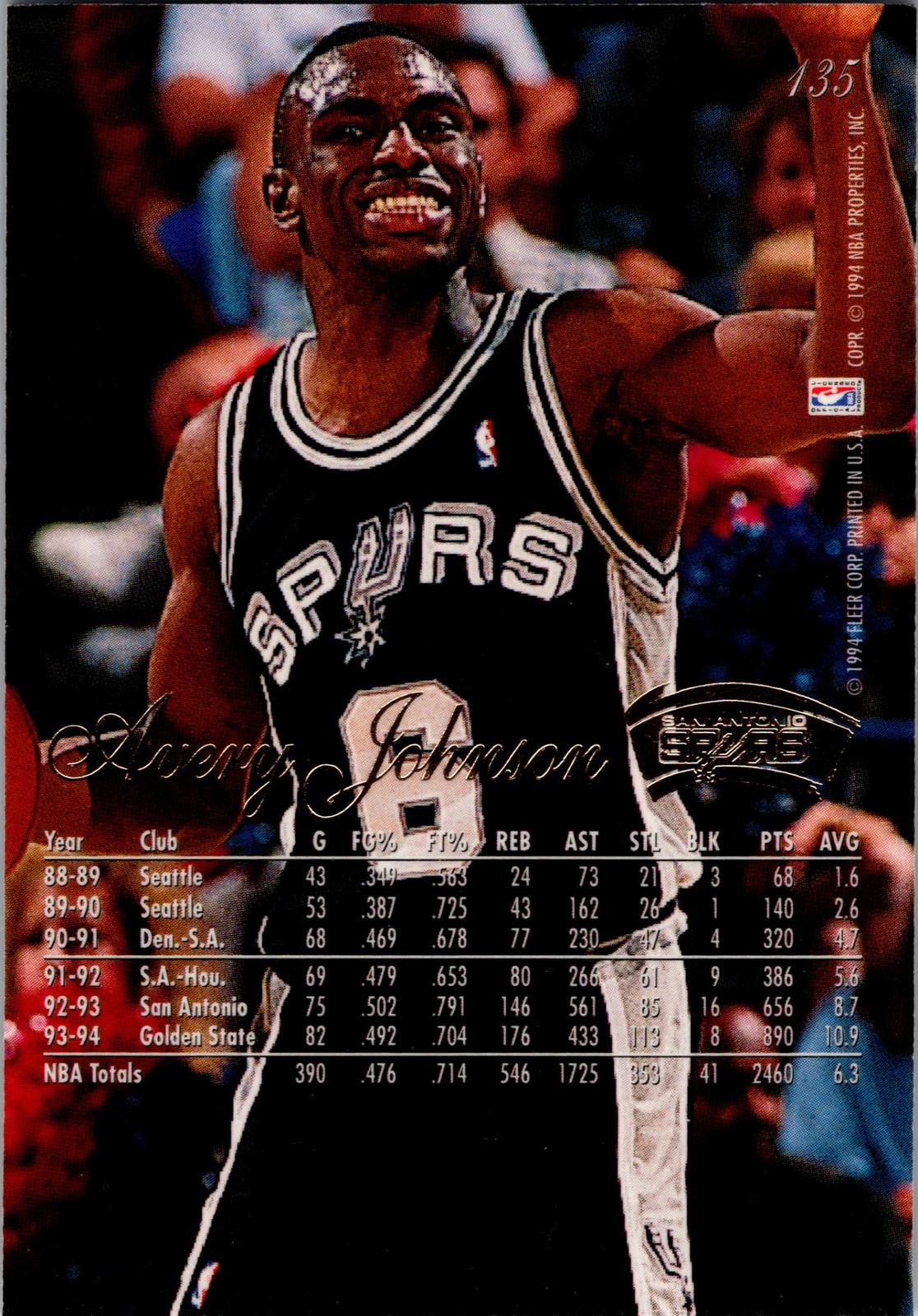 1994-95 Flair #135 Avery Johnson