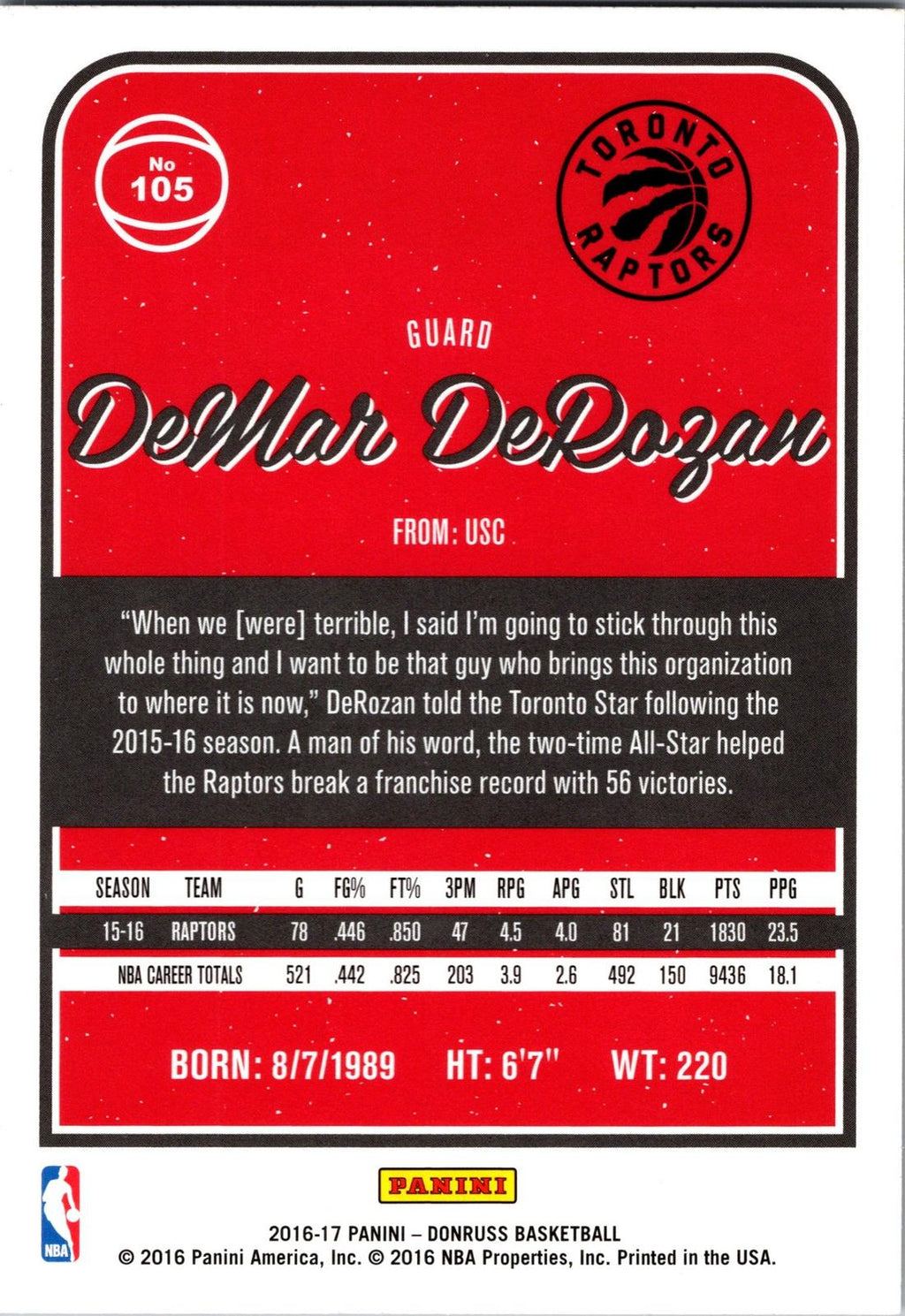 2016-17 Donruss #105 DeMar DeRozan