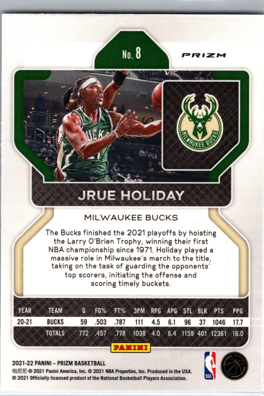 #8 Jrue Holiday Panini Prizm Disco 2021-22