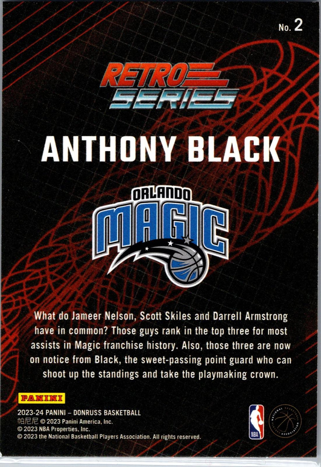 2023-24 Donruss #2 Anthony Black Retro Series