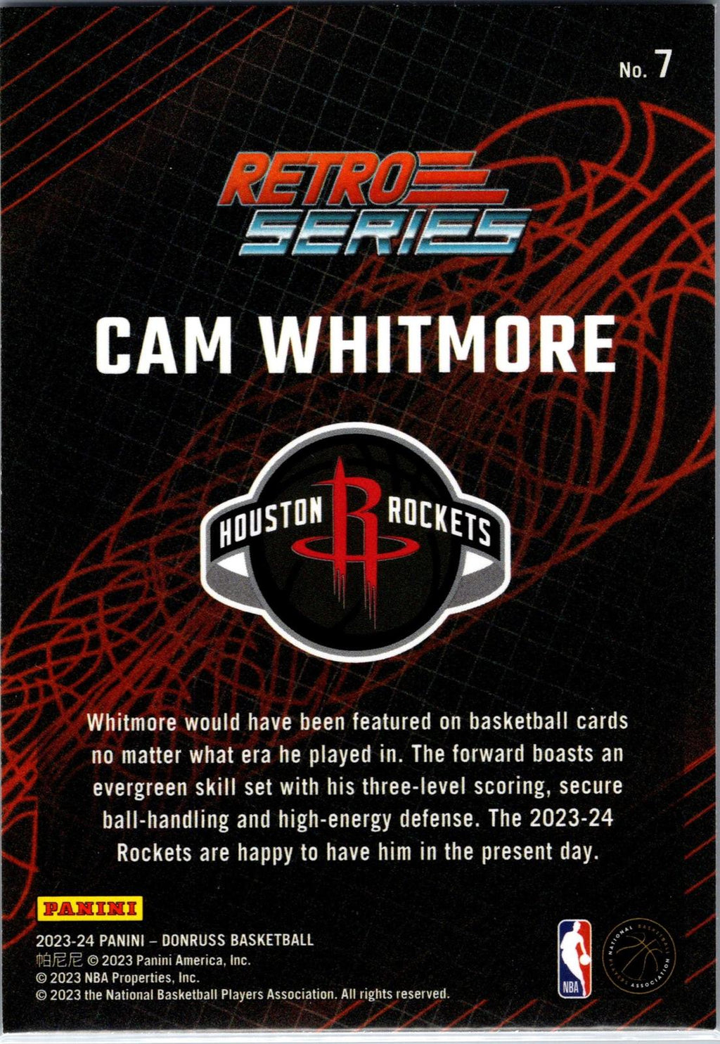 2023-24 Donruss #7 Cam Whitmore Retro Series