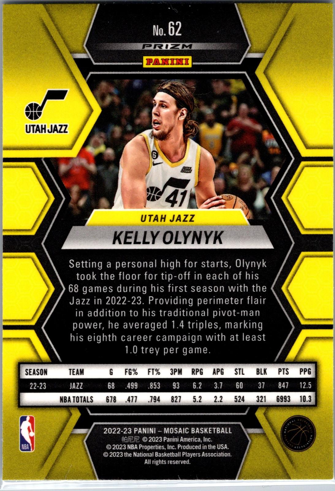 2022-23 Panini Mosaic Disco Refractor Kelly Olynyk #62