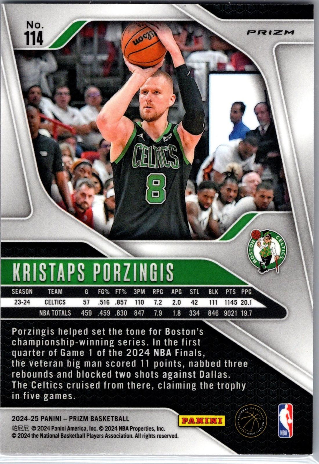2024-25 Panini Prizm #114 Kristaps Porzingis Prizm Ruby Wave