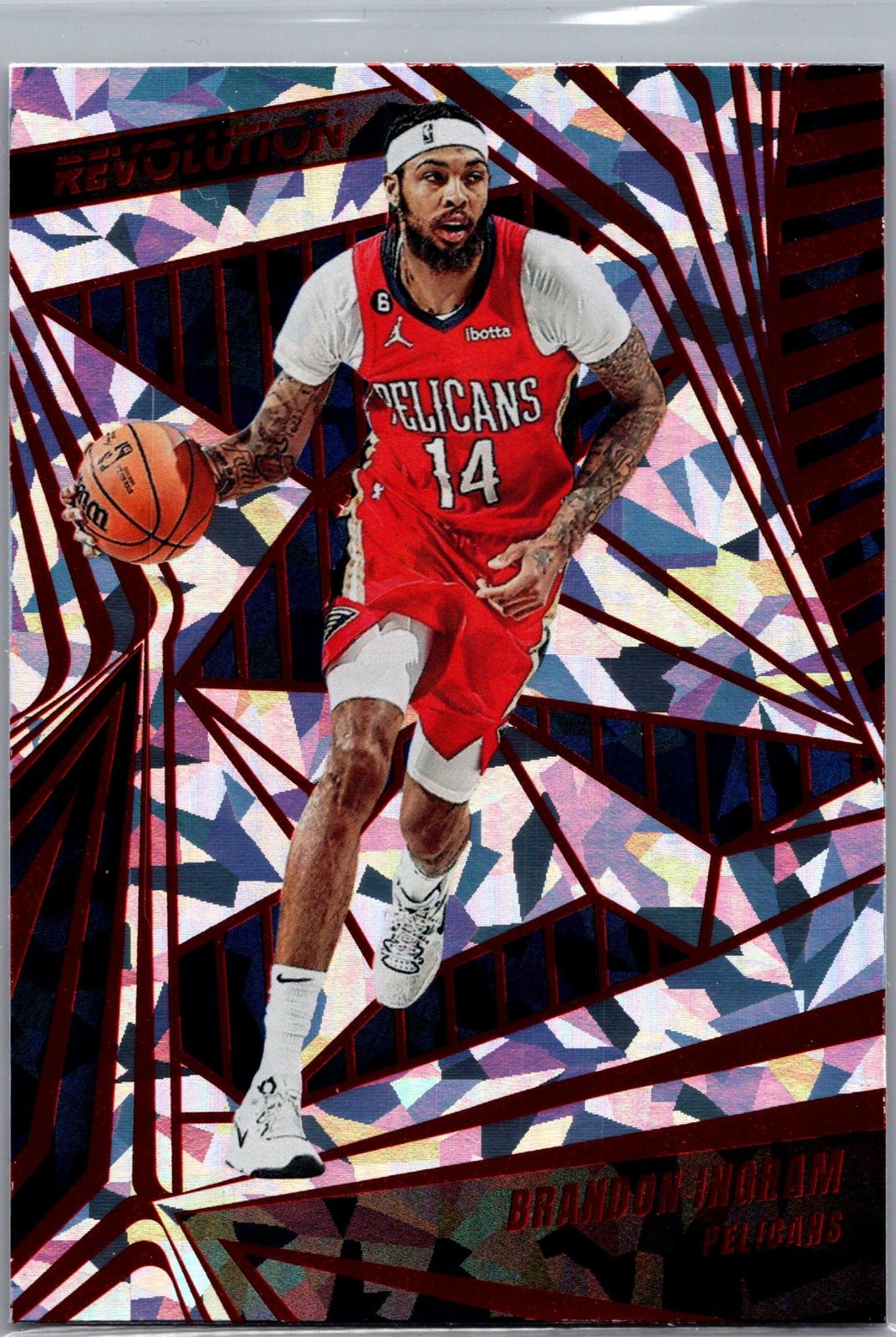 2023-24 Panini Revolution Brandon Ingram Red Color Match Cracked Ice #37