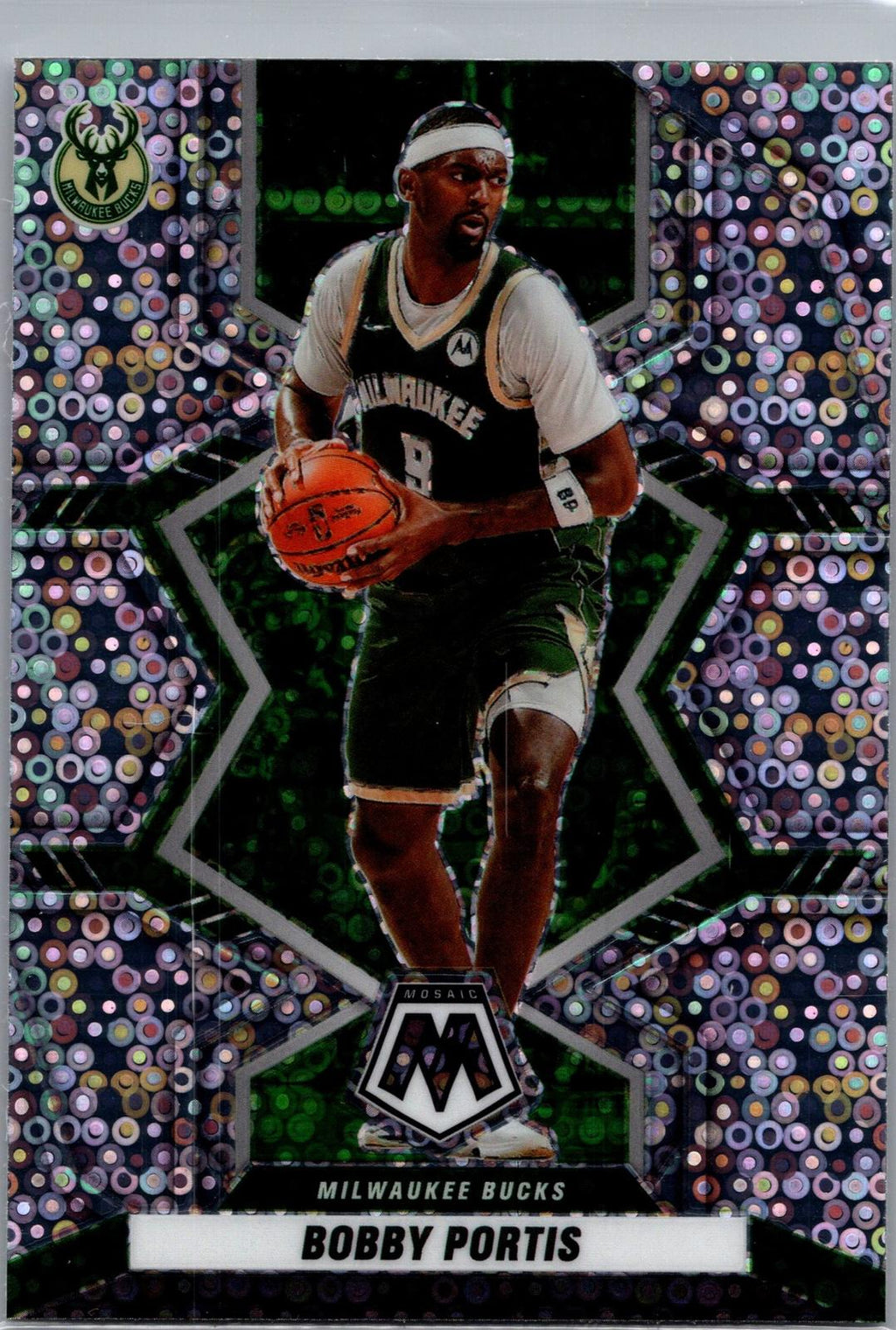 Bobby Portis 2021-22 Panini Mosaic #182 Disco Prizm Bucks