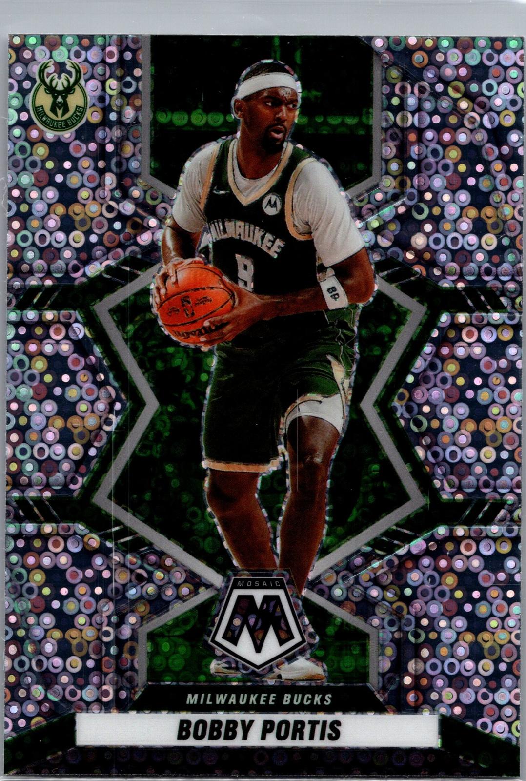Bobby Portis 2021-22 Panini Mosaic #182 Disco Prizm Bucks