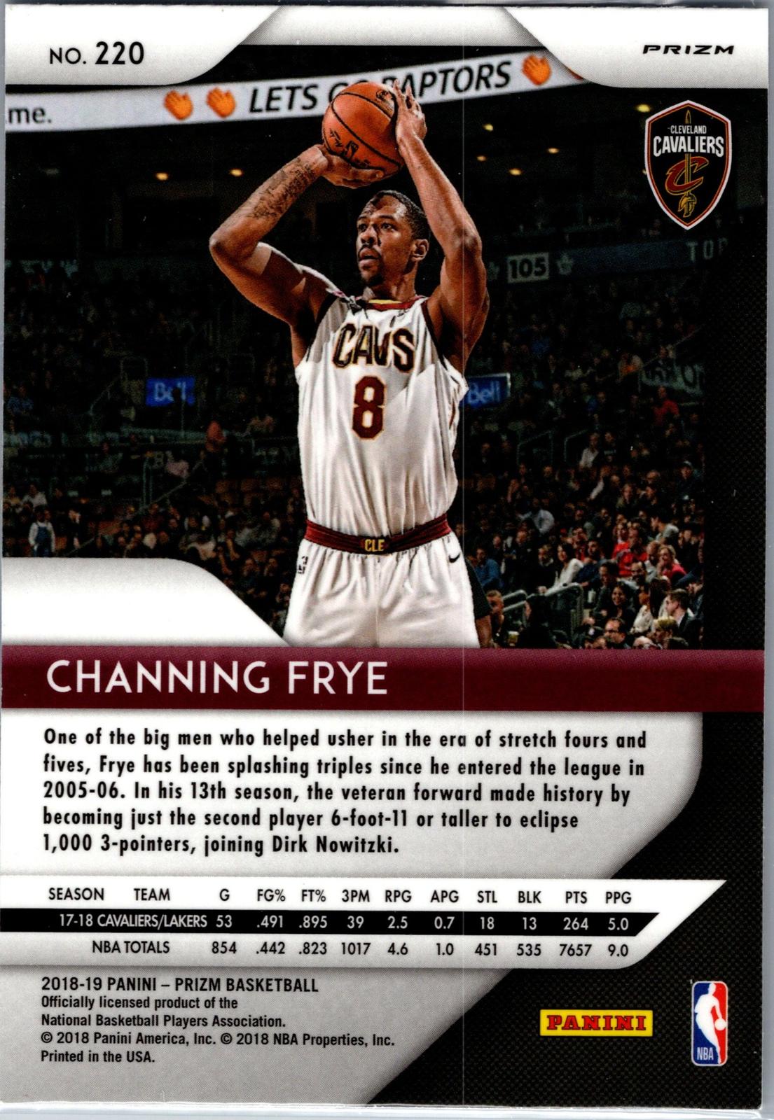 2018-19 Panini Prizm #220 Channing Frye Prizm Red White and Blue